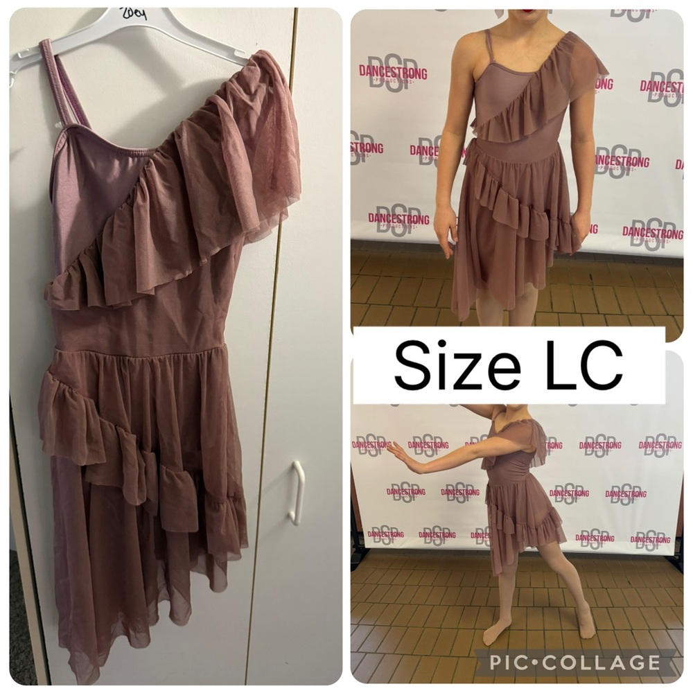Asymmetrical Ruffle Dress in Mauve